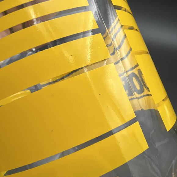 Large Vintage Retro 3L Glass Cookie Jar Yellow Striped France 1970s VG to EUC - Picture 12 of 16